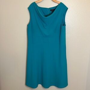 Tahari Teal Sleeveless Ponte Dress